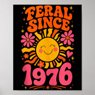Affiche Fvibesl Depuis 1976 Soleil Rétro - Drôle 50e Anniv