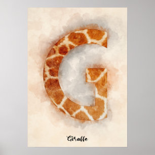 Affiche G est pour Giraffe