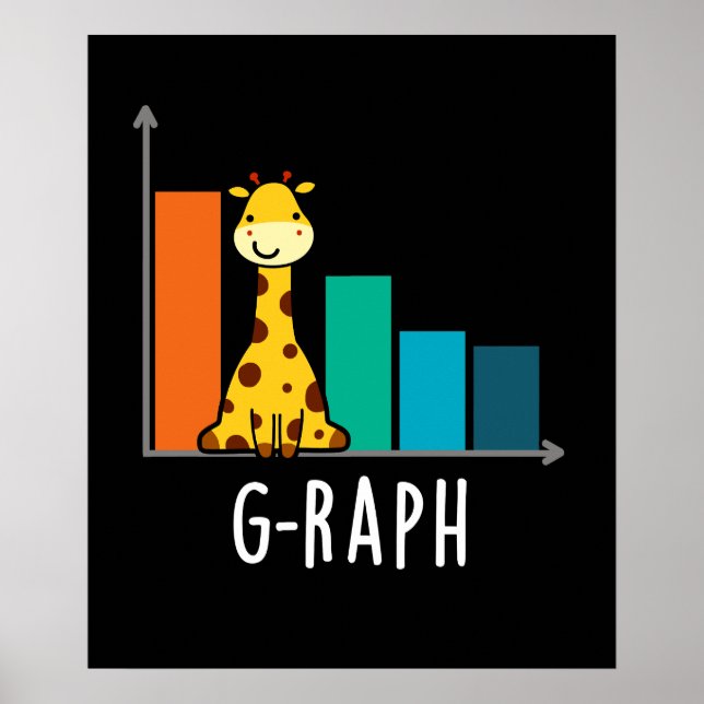 Affiche G-raph Funny Giraffe Graph Pun Graph Dark BG (Devant)