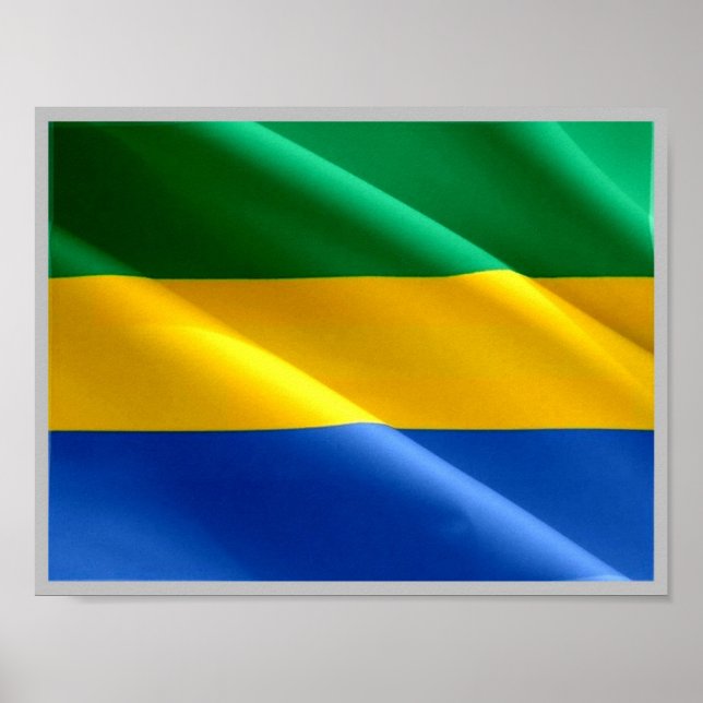 Affiche Gabon - Drapeau gabonais - (Devant)