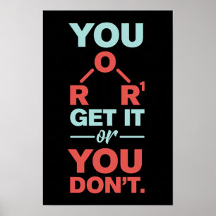 Affiche Gag de chimie vous obtenez ou vous n'enseignez pas