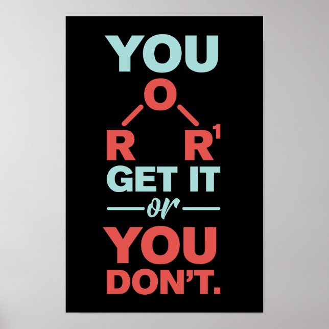 Affiche Gag de chimie vous obtenez ou vous n'enseignez pas (Devant)