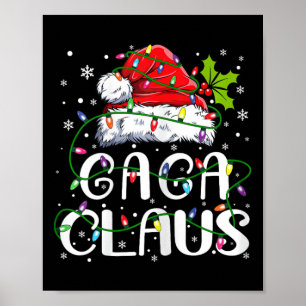 Affiche Gaga Claus Noël Santa Chapeau Matching Famille Xma