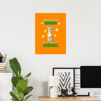 Affiche Gaga & Grumeaux Fromage Animal Funny Orange Chihua