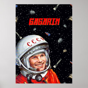 Affiche Gagarine de l'art spatial [Soviétwave] — Gagarine
