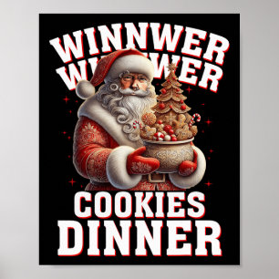 Affiche Gagnant Cookies Dîner Père Noël Funny Trump Chr