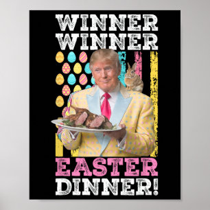 Affiche Gagnant Dîner de Pâques Drôle Trump Pâques Us