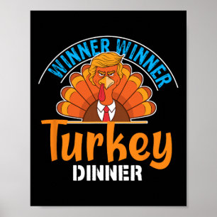 Affiche Gagnant Dîner Turquie Dîner Drôle Thanksgiving Tru