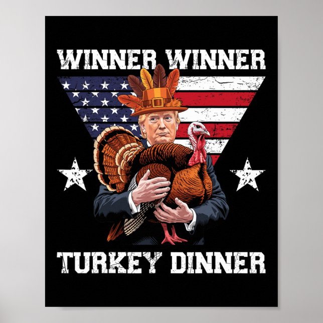 Affiche Gagnant Dîner Turquie Trump Thanksgiving Fun (Devant)