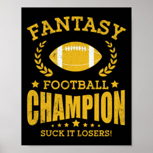 Affiche Gagnant Fantasy Football Champ Champion Draft Foot
