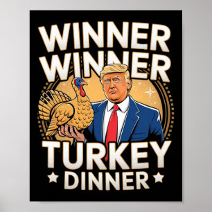 Affiche Gagnant Gagnant Dîner de dinde Trump Thanksgiving