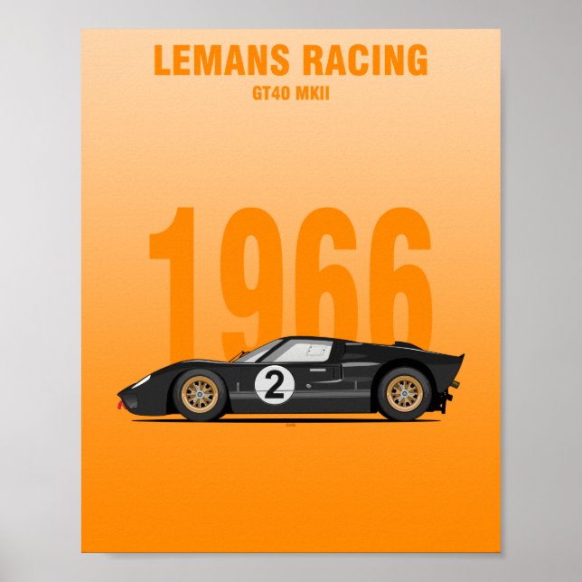 Affiche Gagnant GT40 MK2 1966 (Devant)
