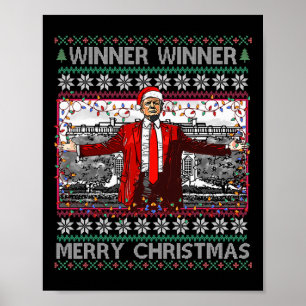 Affiche Gagnant Joyeux Noël Funny Père Noël Trump 20