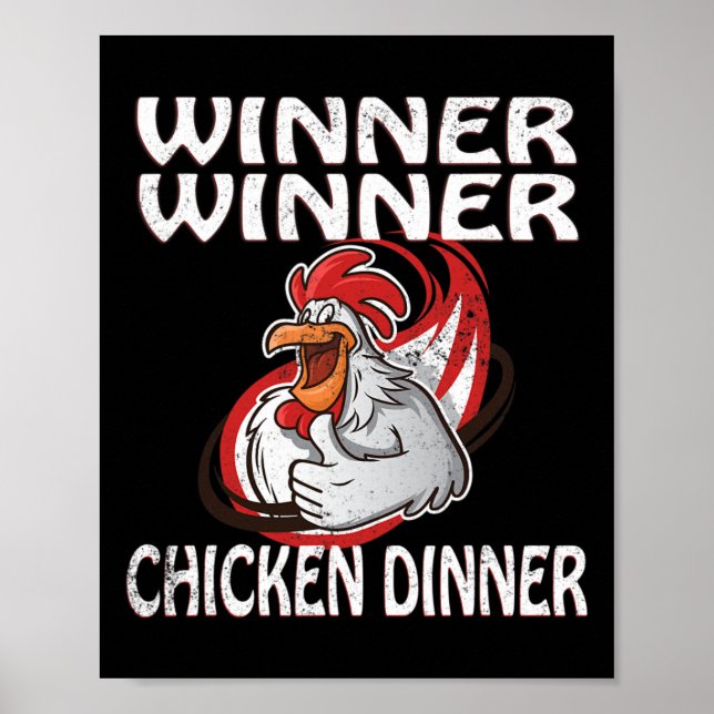 Affiche Gagnant Loser Vidéo Jeu Dîner de poulet Joueur (Devant)