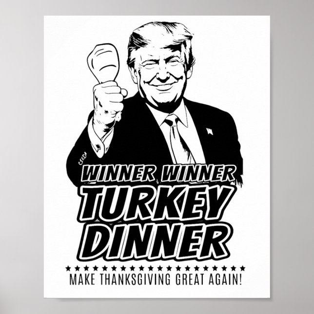 Affiche Gagnant Trump Drôle Gagnant Dîner de dinde Thanksg (Devant)