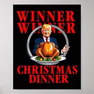 Affiche Gagnante du dîner de Noël Funny Trump a gagné Tur