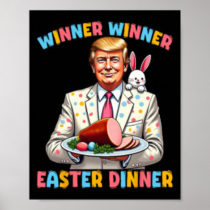 Affiche Gagnante du dîner de Pâques Trump Pâques Drôle pou