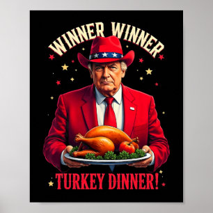Affiche Gagnante Funny Gagnante Turquie Dîner Trump Pjs Me