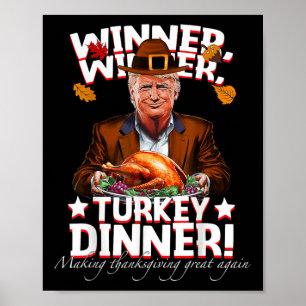 Affiche Gagnante humoristique de Trump Dîner turc Thanksg