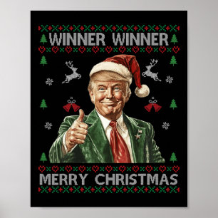 Affiche Gagnante Joyeux Noël Trump Père Noël Ugly Swe
