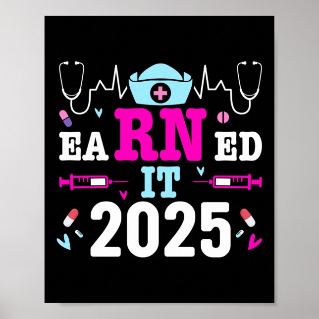 Affiche Gagné Il 2025 Infirmière Graduation École de soins (Devant)