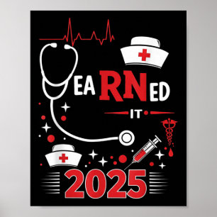 Affiche Gagné Il 2025 Infirmière Graduation Rn Lpn Cl De