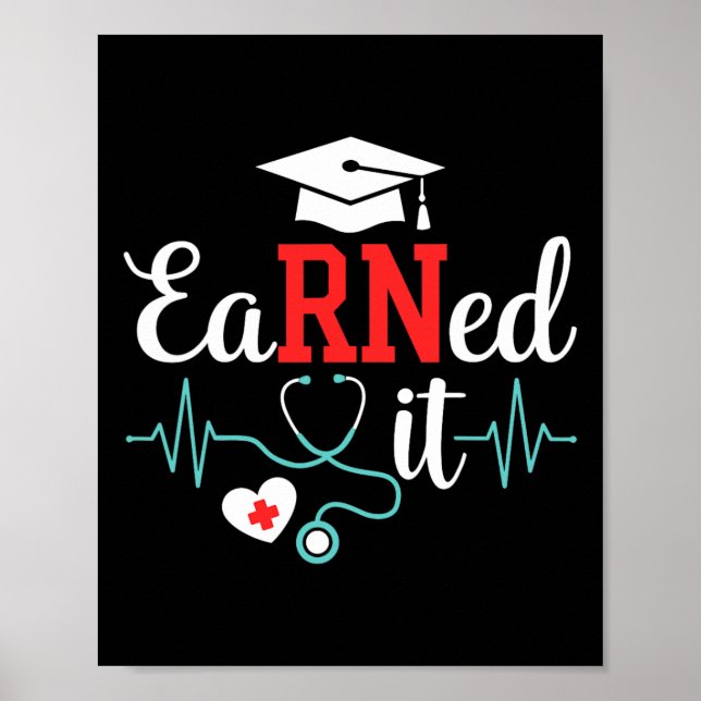 Affiche Gagné Il Infirmière Diplôme Pour Rn Diplômé Infirm (Devant)