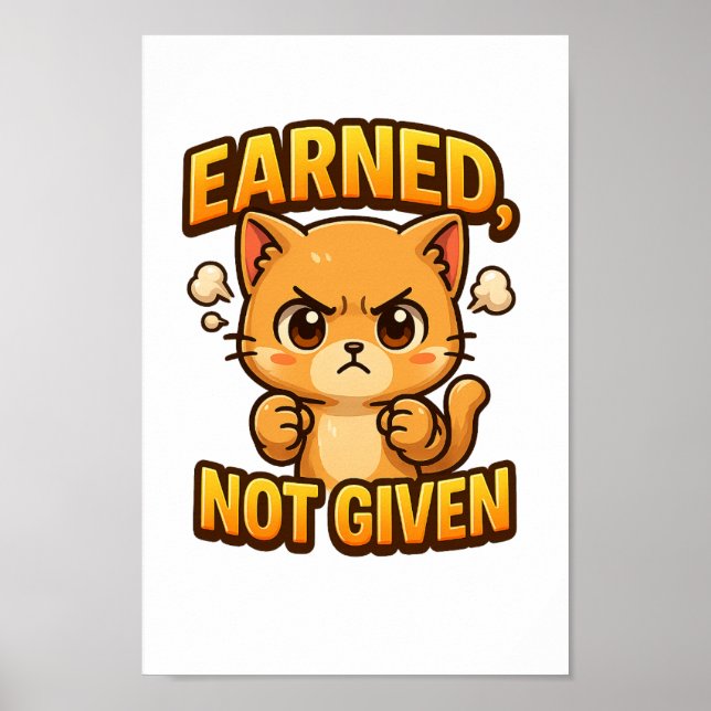 Affiche Gagné non donné Chibi Cat PNG pour l'artisanat (Devant)