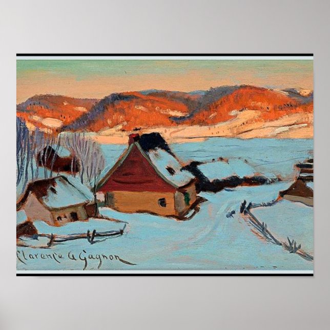Affiche Gagnon - crépuscule - Hiver au Québec (Devant)