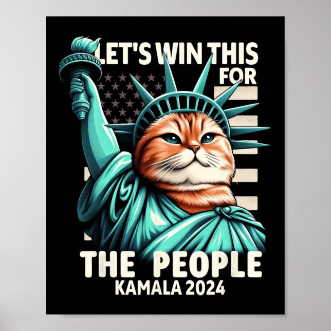 Affiche Gagnons Cela Pour Les Gens Drôle Statue De Chat De (Devant)