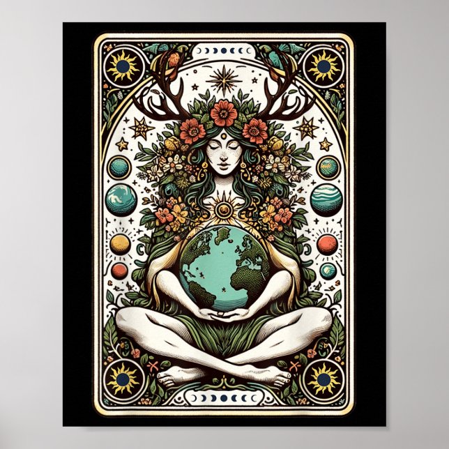 Affiche Gaia Déesse grecque Pagan Mère Terre Nature Tarot (Devant)