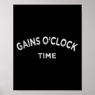 Affiche Gain O'clock Time Funny Powerlifting Bodybuilding