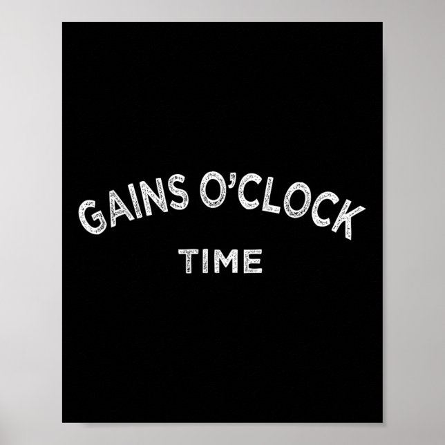Affiche Gain O'clock Time Funny Powerlifting Bodybuilding (Devant)