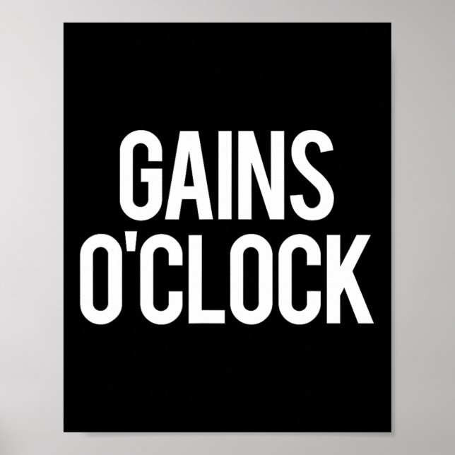 Affiche Gains O'clock Funny Gym Poids Bodybuilding (Devant)