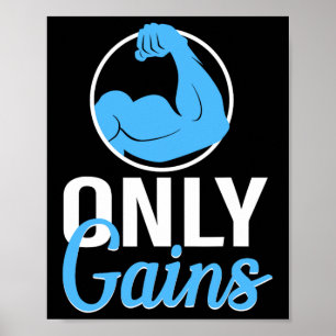 Affiche Gains Seulement Gains Gym Entraînement Bodybuildin