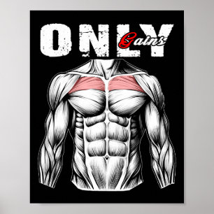 Affiche Gains Seulement Gym Gym 3