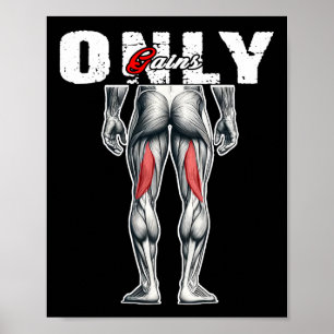 Affiche Gains Uniquement Gym D'Entraînement De Bodybuildin