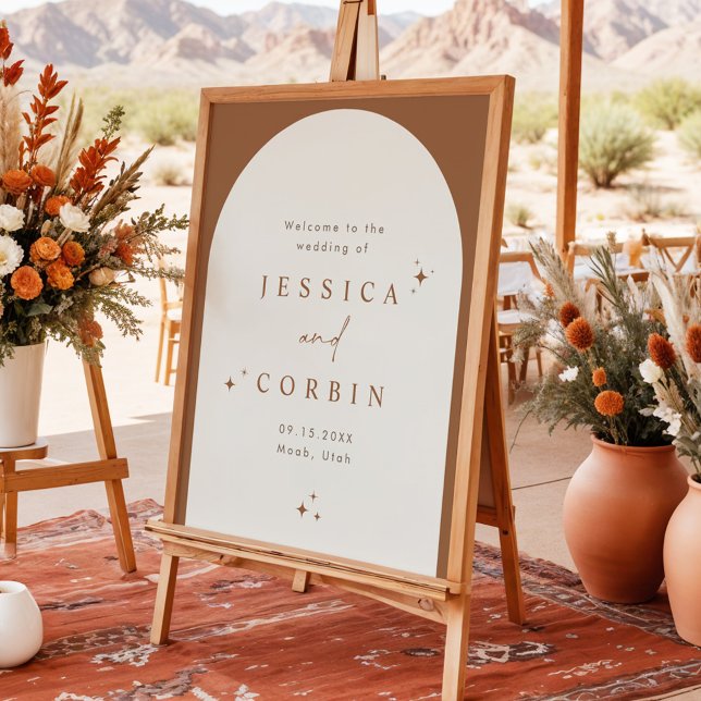 Affiche GALA Boho Terracotta Arch Star Celestiale Bienvenu (Créateur téléchargé)