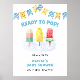 Affiche Gala Popcicle Glace Baby Shower Bienvenue