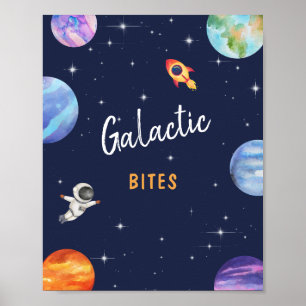 Affiche Galactic Bites Space Thème Anniversaire Symbole de