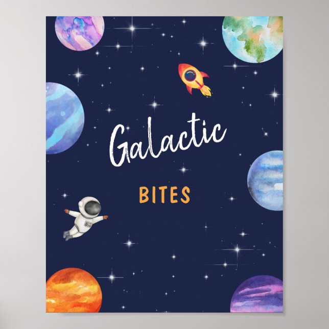 Affiche Galactic Bites Space Thème Anniversaire Symbole de (Devant)