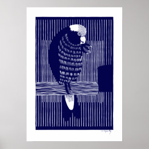 Affiche Galah Cockatoos (Rosékaketoe) Coupe de bois Vinta