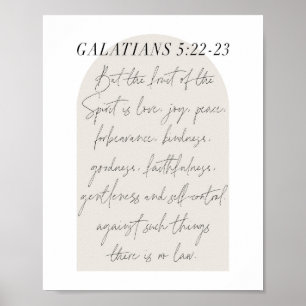 Affiche Galates 5:22-23 Mini Boho Arc Beige Script