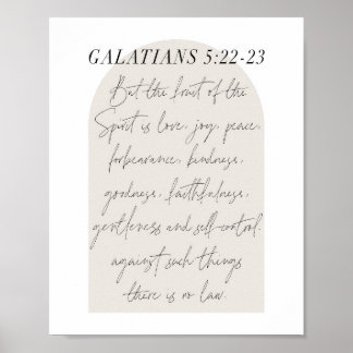 Affiche Galates 5:22-23 Mini Boho Arc Beige Script