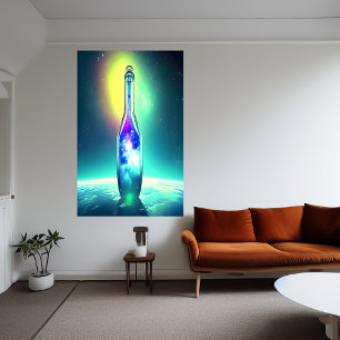 Affiche galaxie à l'intérieur d'une bouteille   AI Art Pos