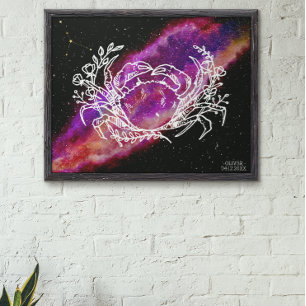 Affiche Galaxie Cancer Constellation Zodiaque Signal Mur A