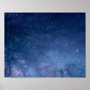 Affiche Galaxie Colorée Ciel Nocturne Étoiles Brillantes
