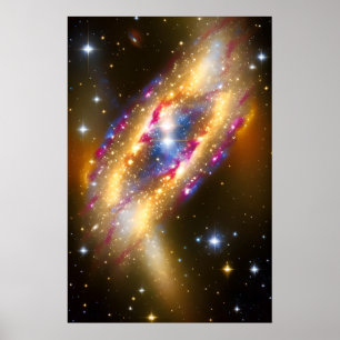 Affiche Galaxie cosmique brillant de façon significative d