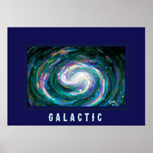 Affiche Galaxie d'émeraude et de violet