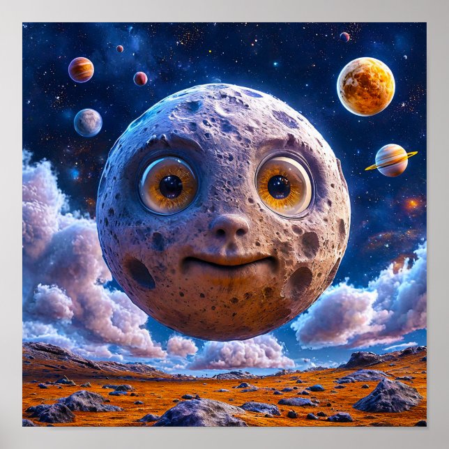 Affiche Galaxie des planètes de lune (Devant)